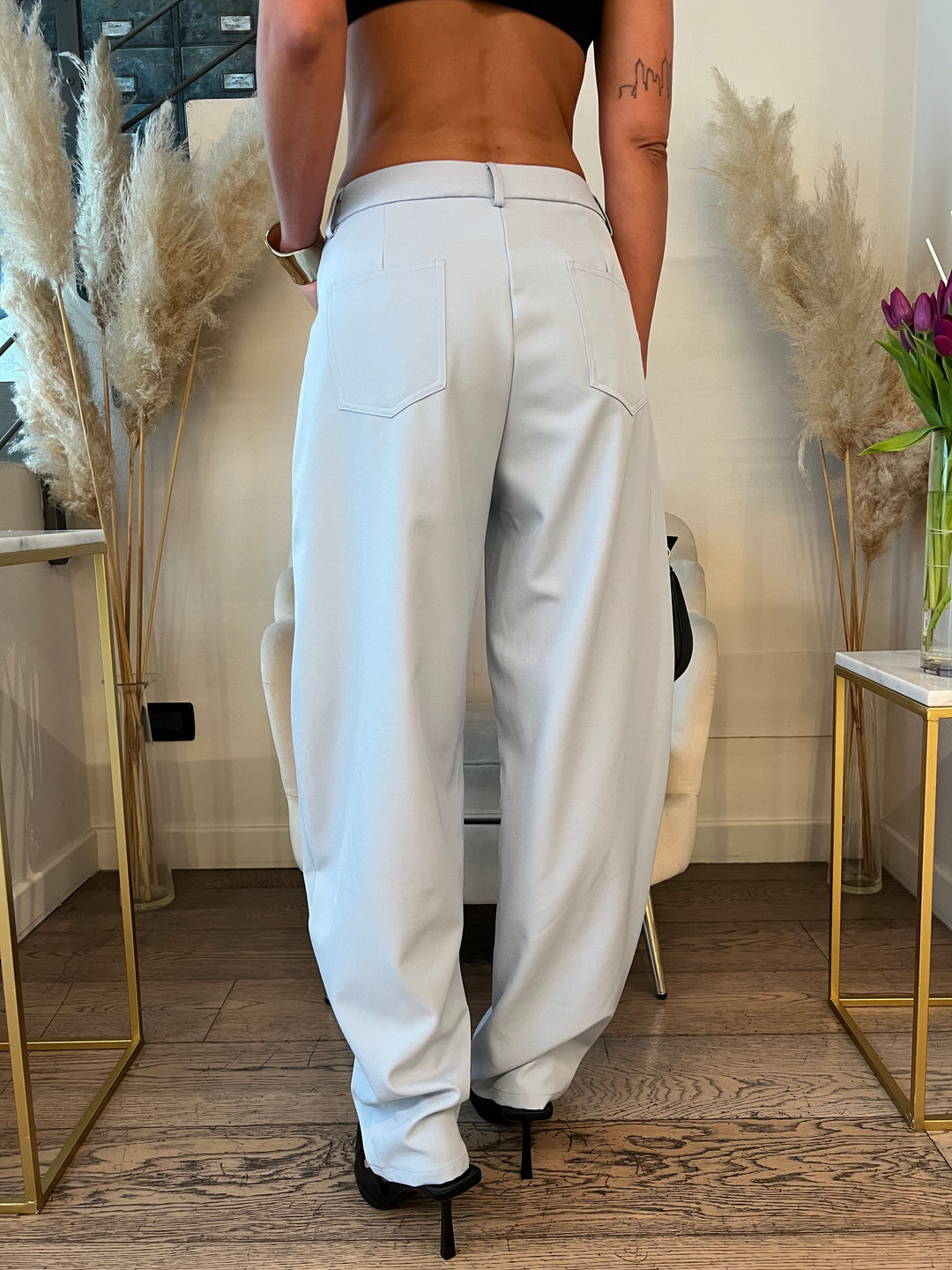 PANTA VALENTINA BALLOON AZZURRO