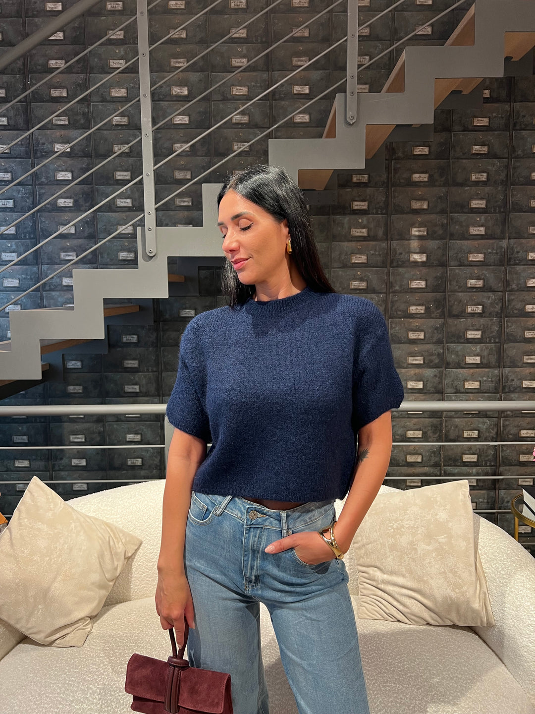 MAGLIONE CROP MANICHE