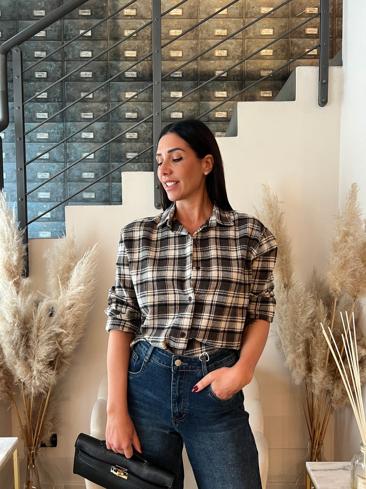 CAMICIA SCOZZESE MARRONE