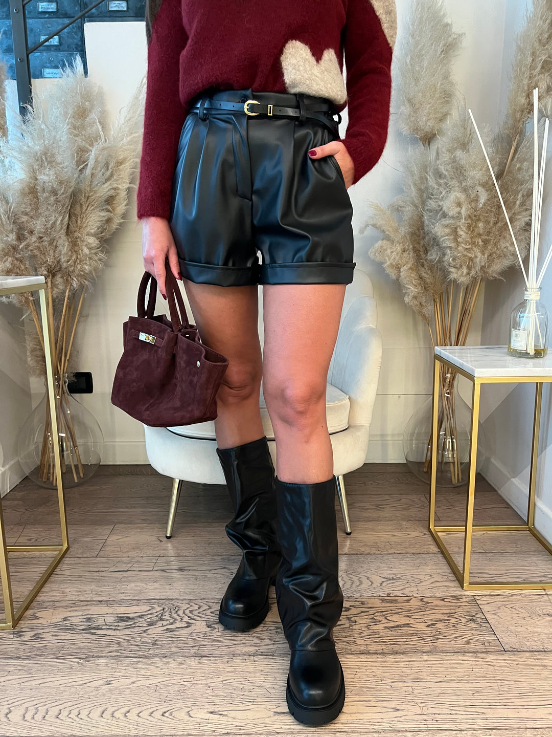 SHORTS ECOPELLE CINTURA