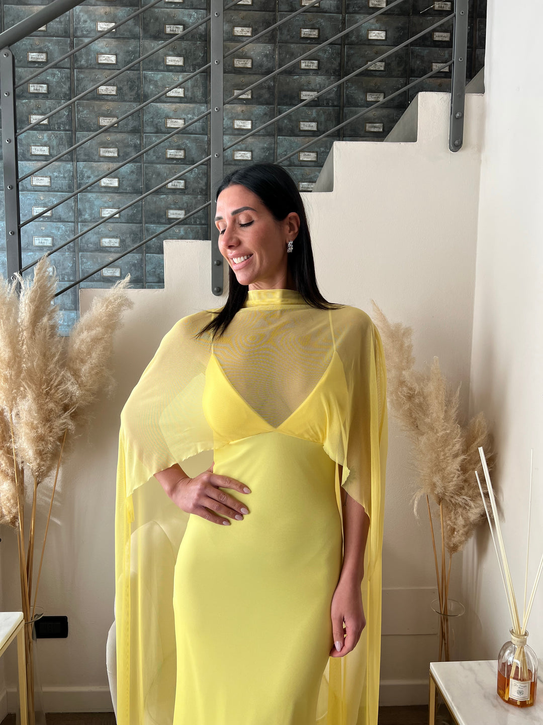 ABITO TULLE CAPPA GIALLO