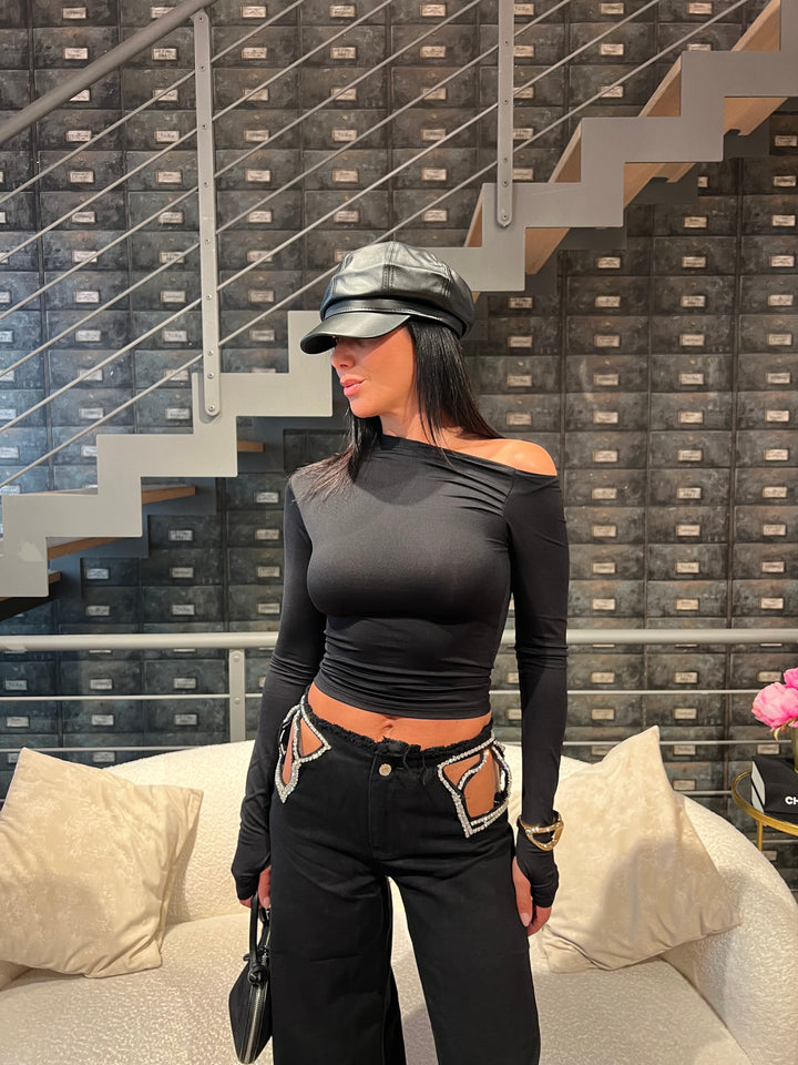 MAGLIA SPALLA CROP