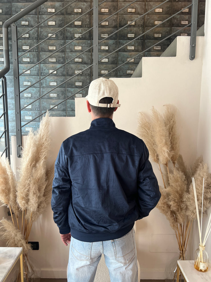 BOMBER SUEDE BLU