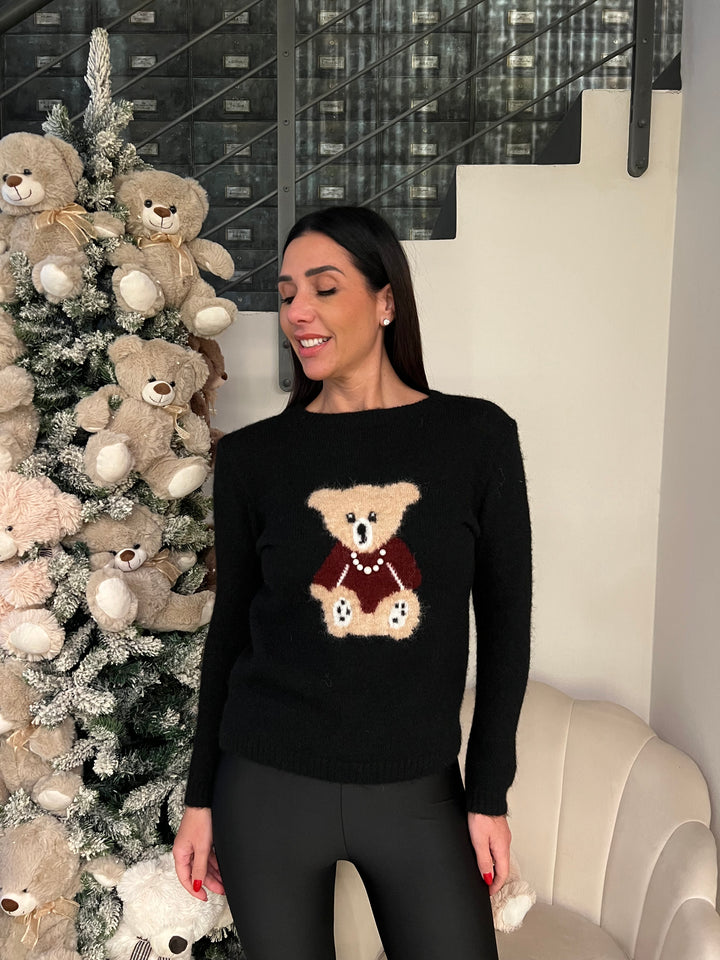 MAGLIONE ORSETTO PERLE