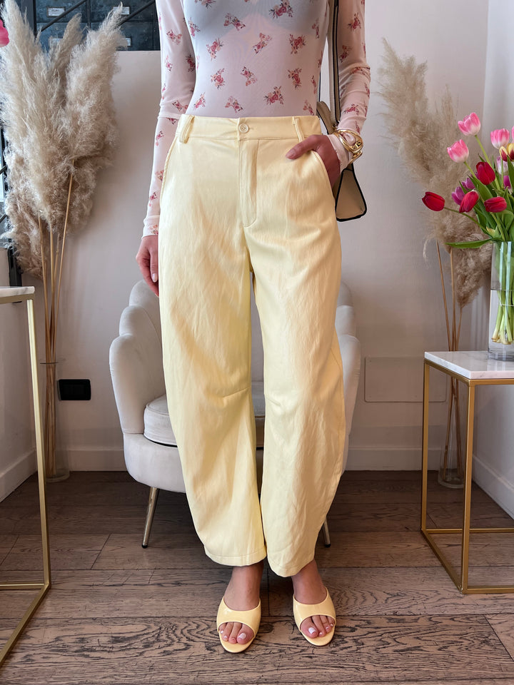 PANTA ECOPELLE GIALLO