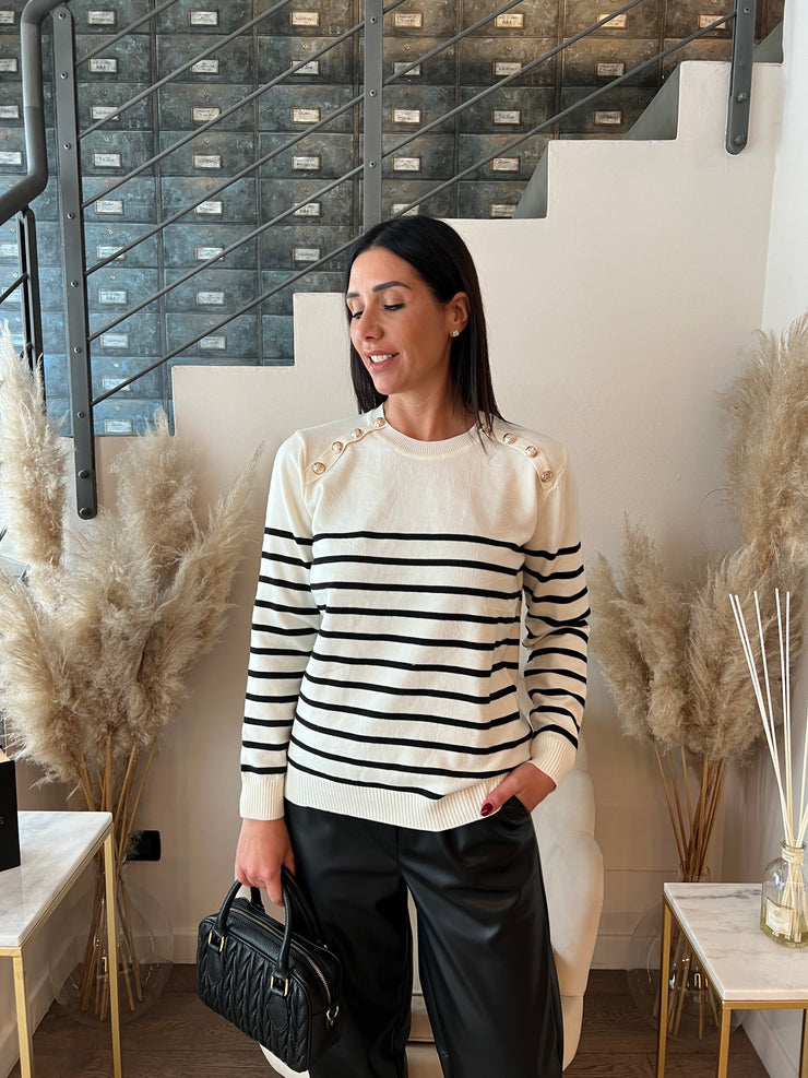 MAGLIONE RIGHE BOTTONI
