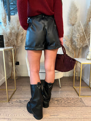 SHORTS ECOPELLE CINTURA