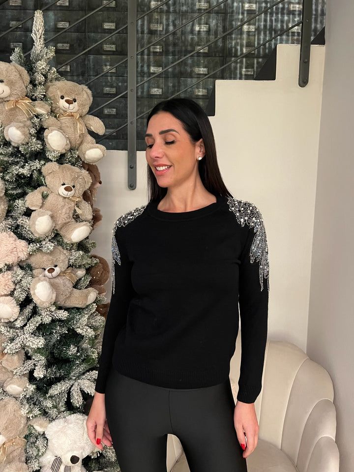 MAGLIONE APPLICAZIONI SPALLE