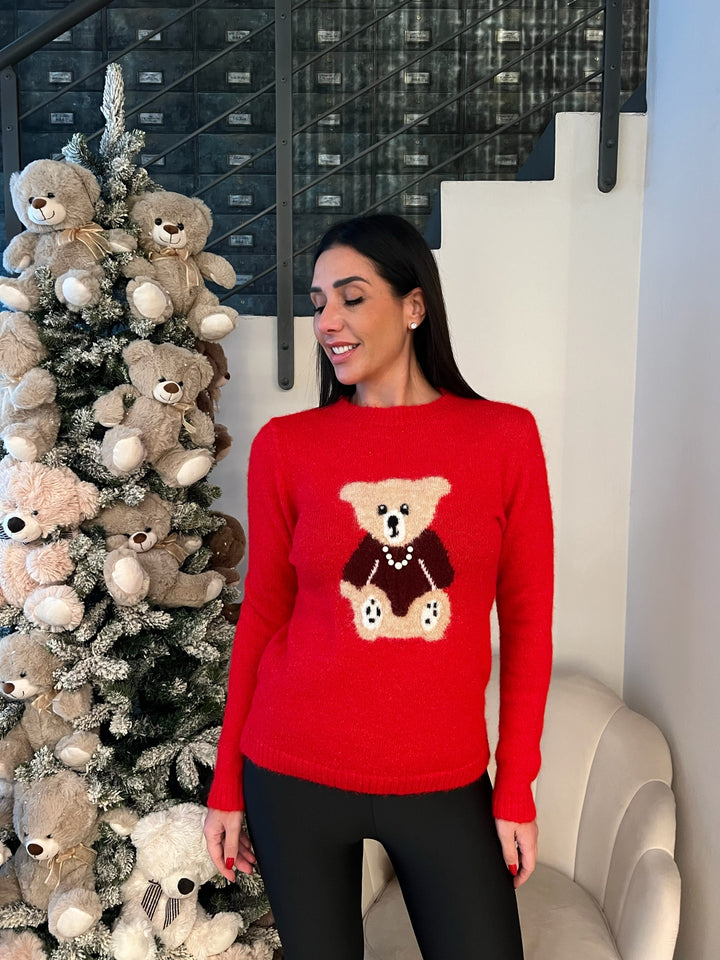 MAGLIONE ORSETTO PERLE