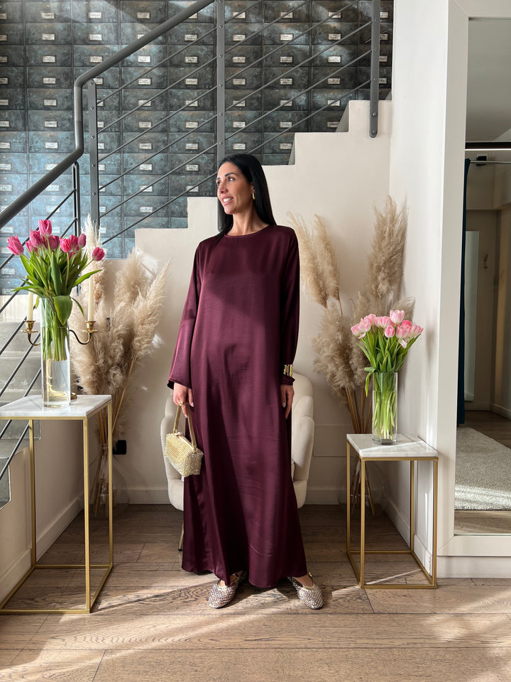 ABITO TUNICA CON MANTELLA VINO