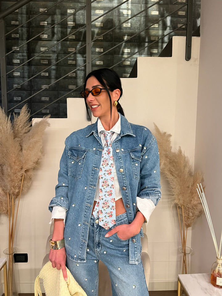 GIACCA JEANS FIORELLINI