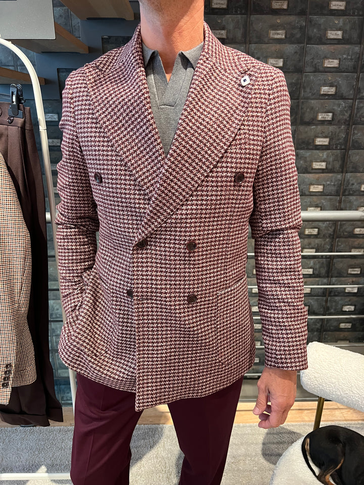 GIACCA PIED DE POULE BORDEAUX