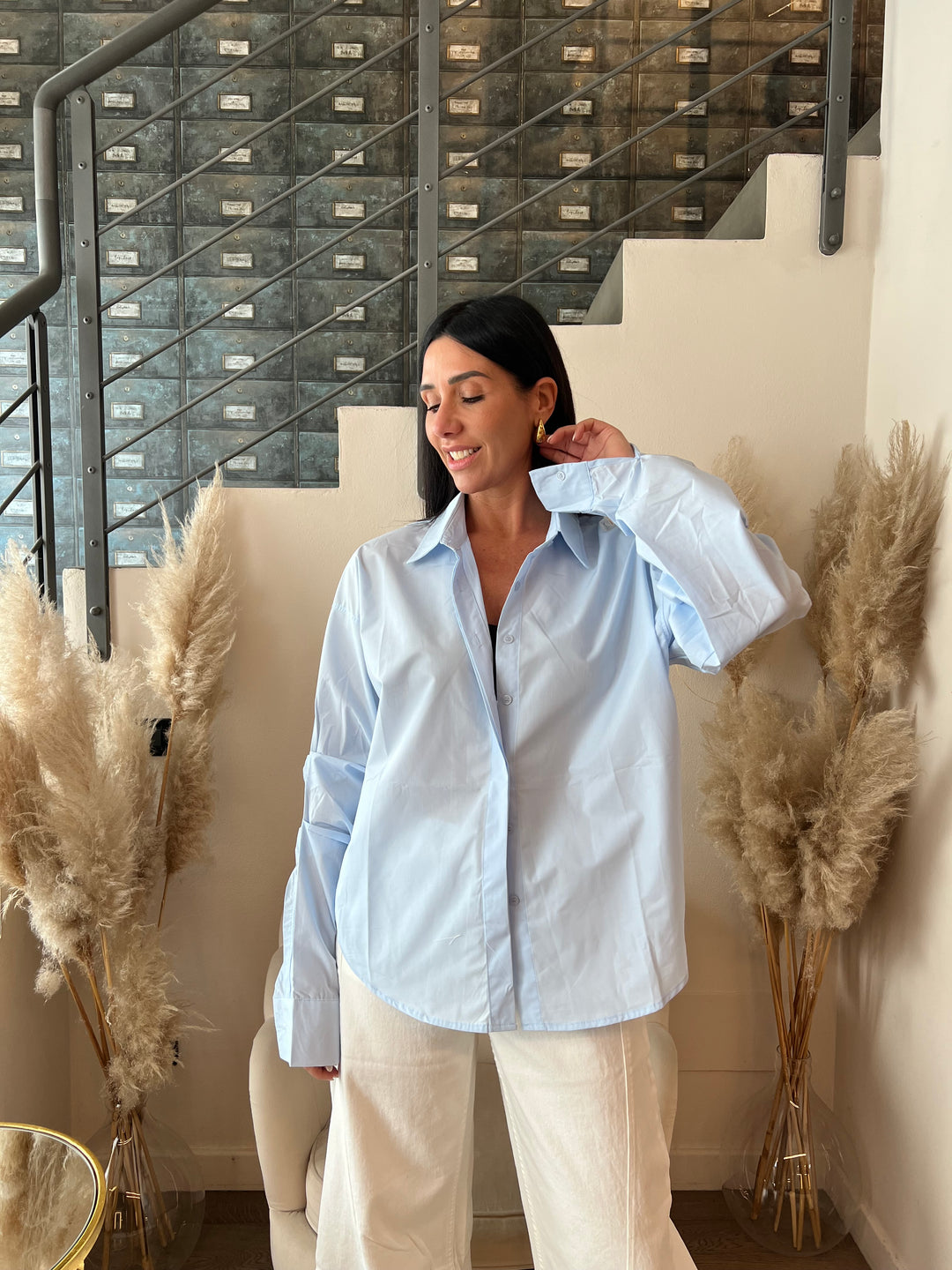 CAMICIA MANICHE ARRICCIATE