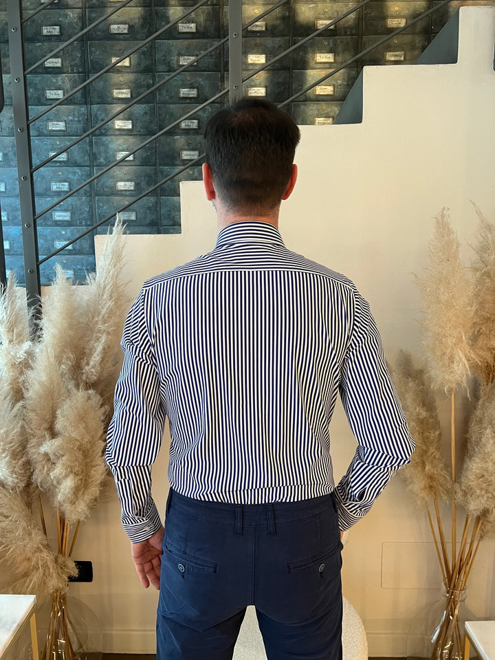 CAMICIA NO STIRO BI-STRETCH RIGA BLU