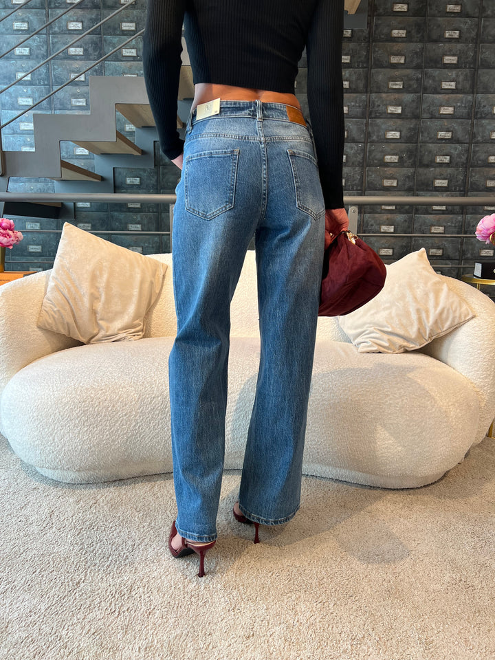 JEANS STRASS CINTURA