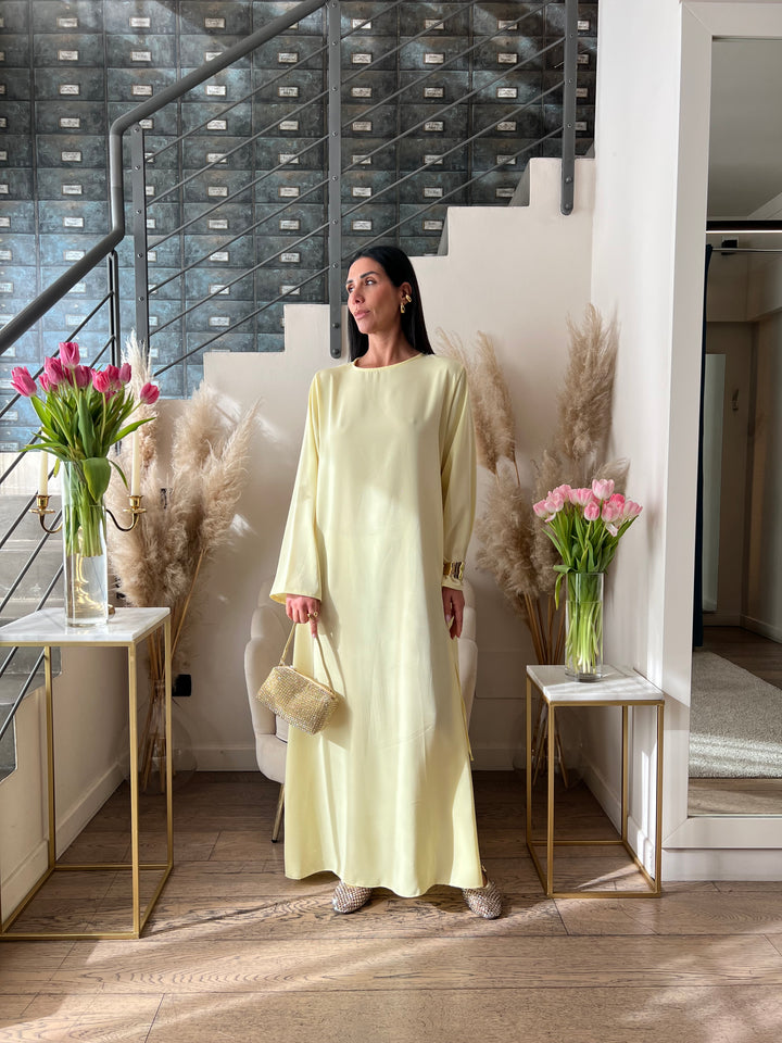 ABITO TUNICA CON MANTELLA GIALLO