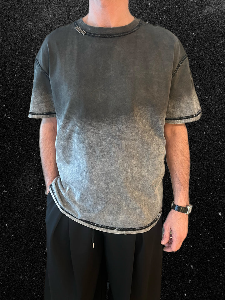 T-SHIRT RICAMO GRIGIO