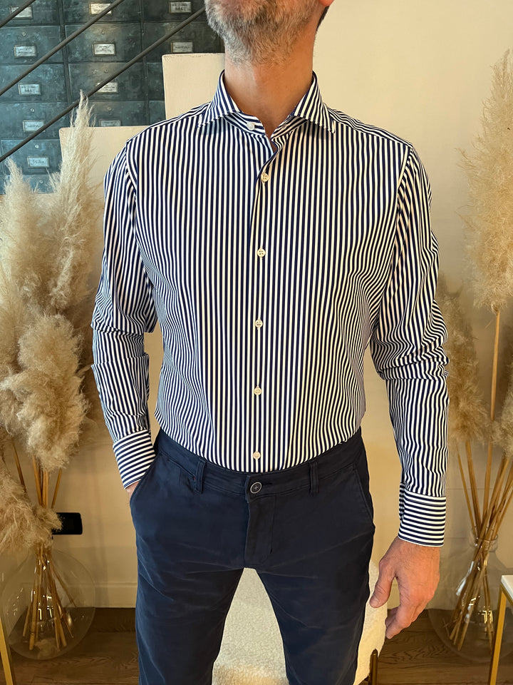 CAMICIA NO STIRO BI-STRETCH RIGA BLU