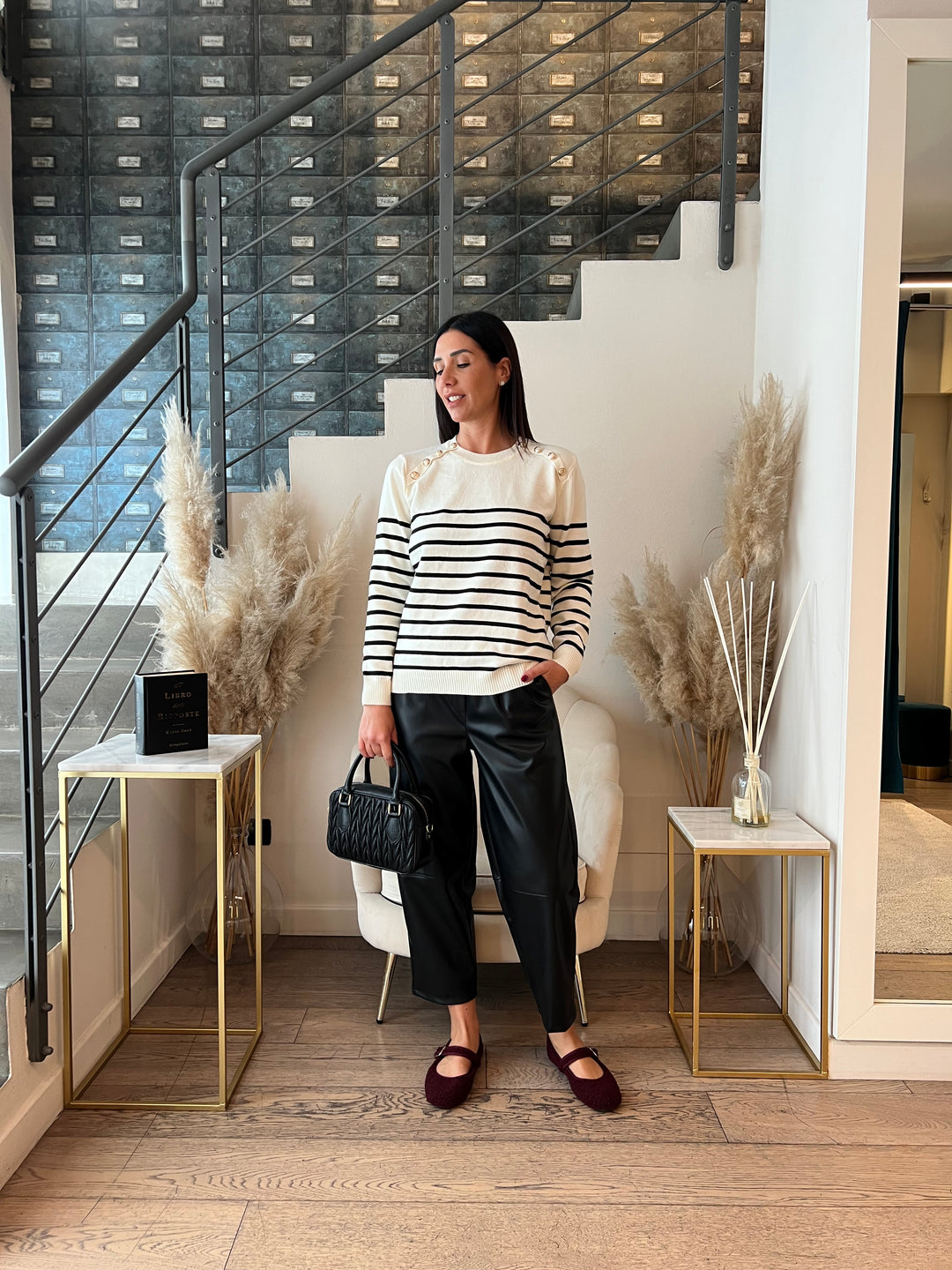 MAGLIONE RIGHE BOTTONI