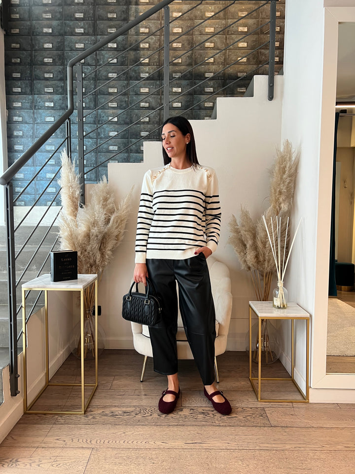 MAGLIONE RIGHE BOTTONI