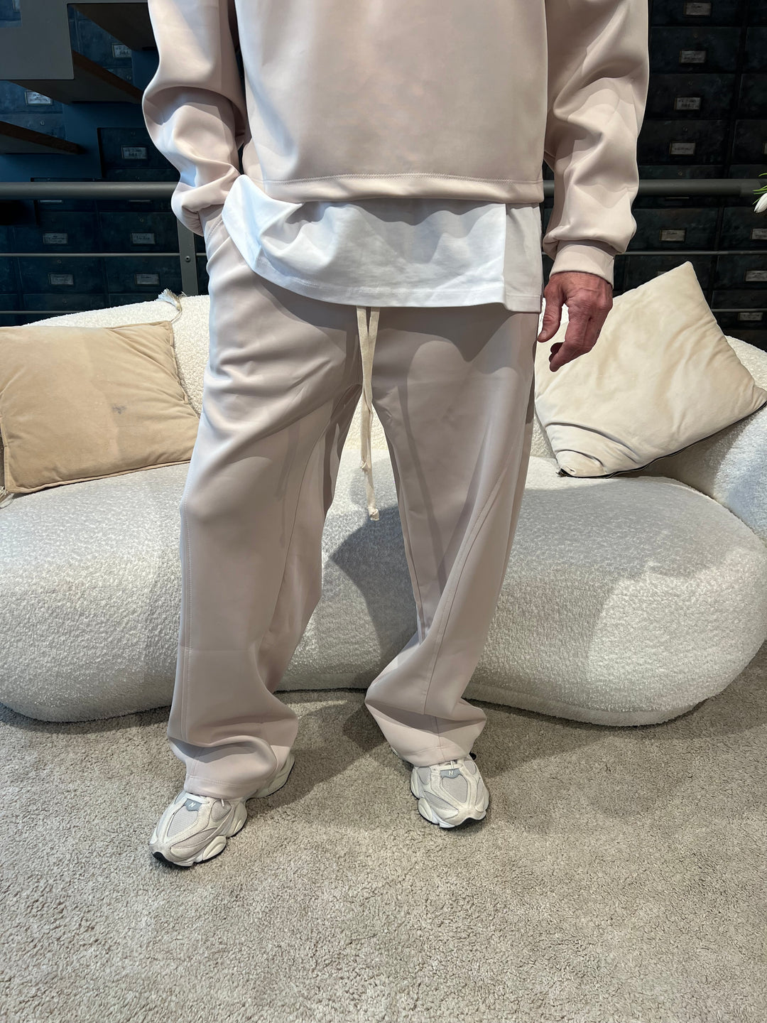 TUTA FELPA CROP BEIGE