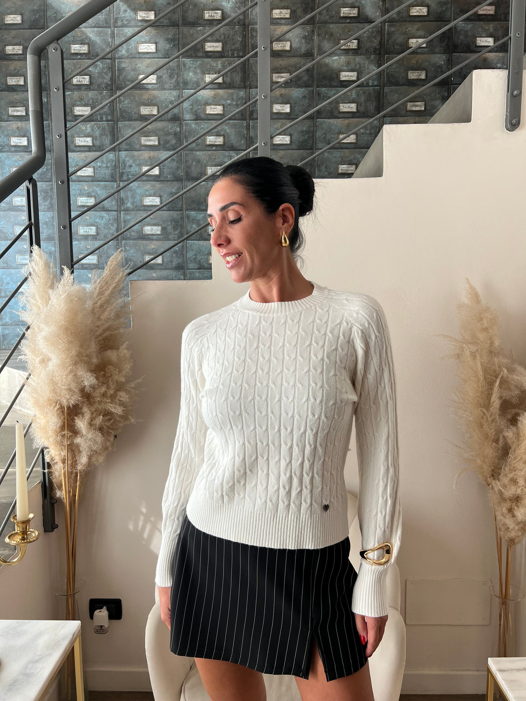 MAGLIONE VISCOSA TRECCE