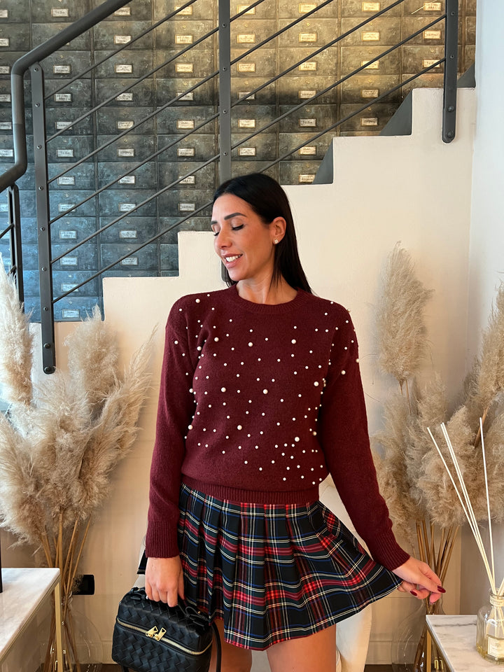 MAGLIONE PERLE BIANCHE