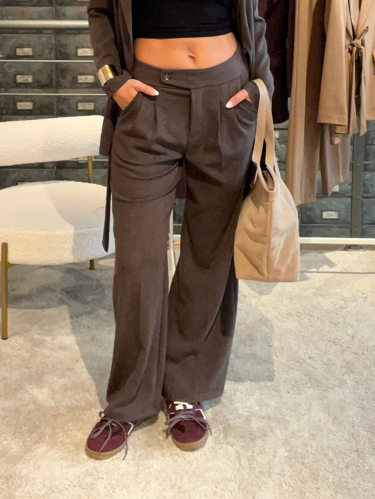 PANTA GRETA MARRONE