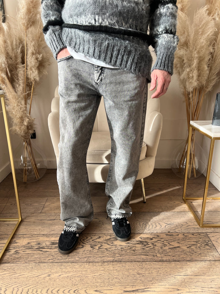 JEANS GRIGIO INSERTO