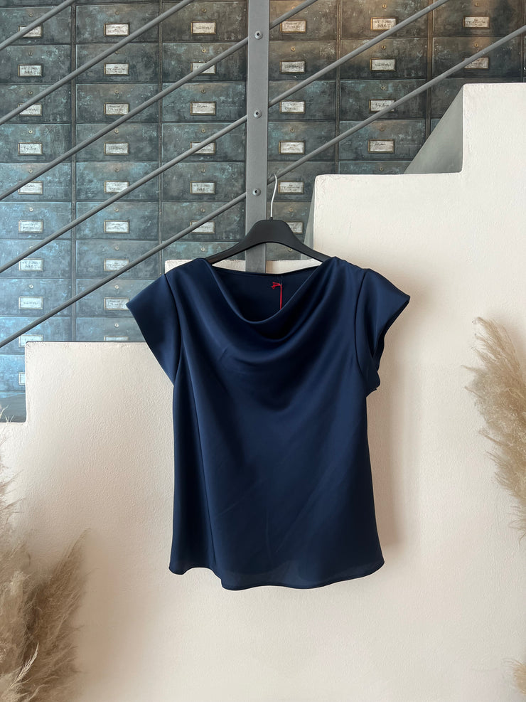 TOP SATIN MANICHETTA