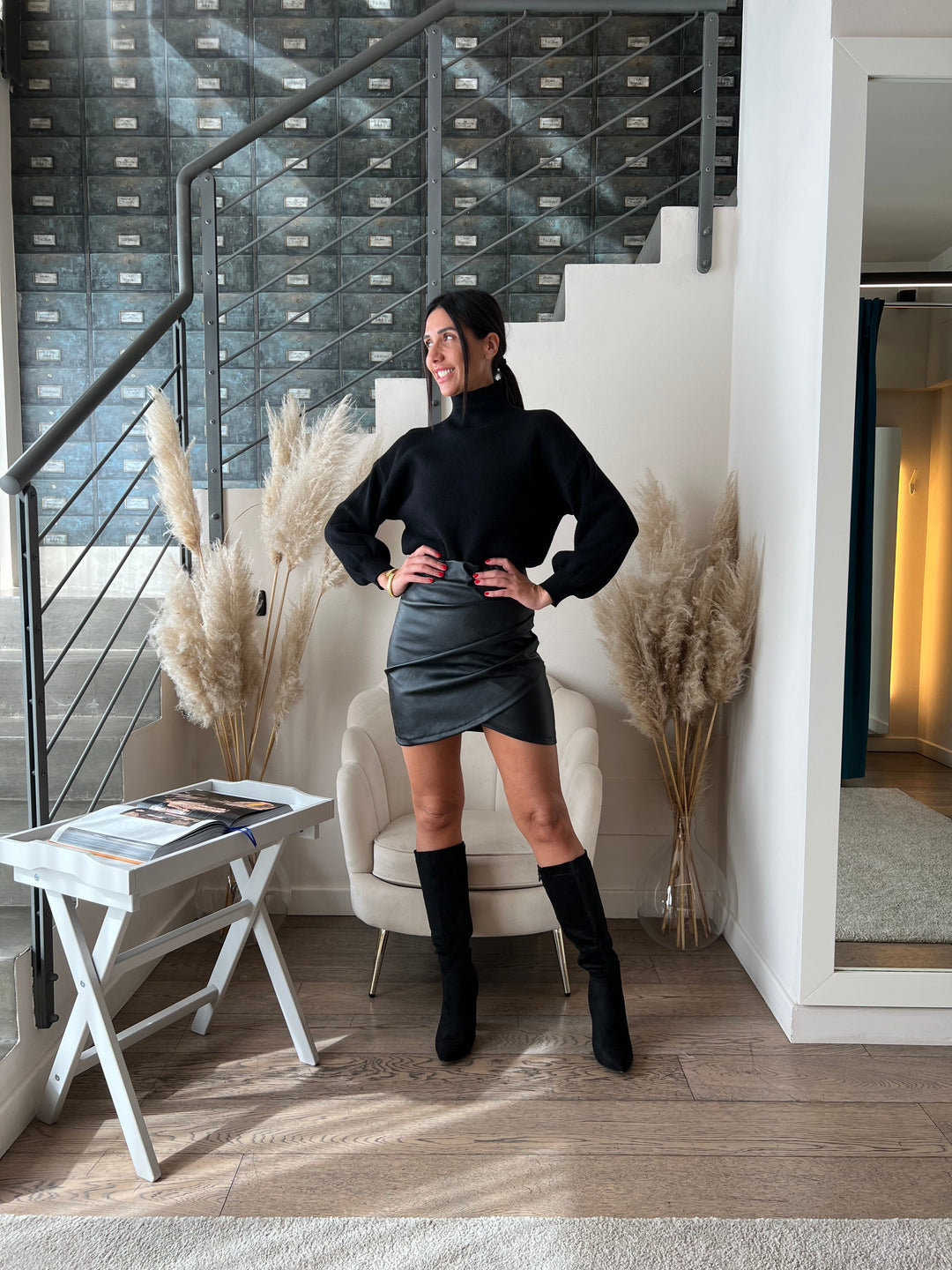 GONNA ECOPELLE DRAPPEGGIO